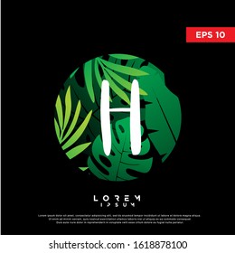 initial letter h tropical logo. modern icon, template design