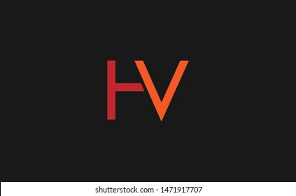 Initial letter H and V, HV, VH, overlapping interlock monogram logo