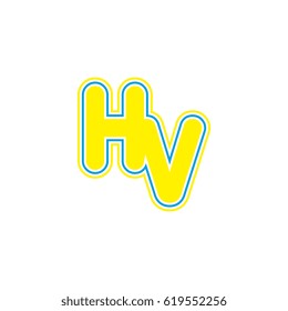 initial letter h and v. hv monogram outline logo