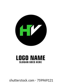 Initial Letter H & V Logo Template Vector