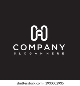 initial letter H vector line logo design