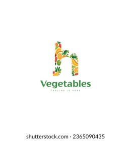 Initial Letter H Vegetables Logo Vector