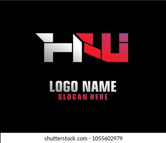 Initial letter H W logo template vector