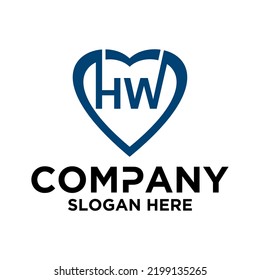 Initial letter H W logo vector design template