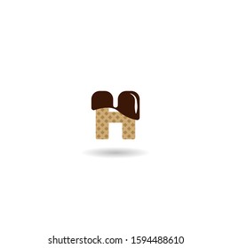 initial letter H waffle logo vector illustration design
