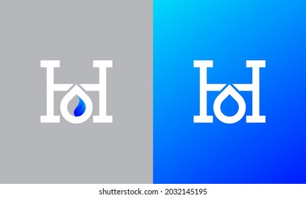 Initial Letter H Water Drop Logo Design Template Inspiration