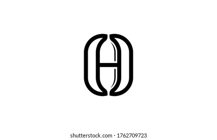 initial letter H with wine glass logo design concept