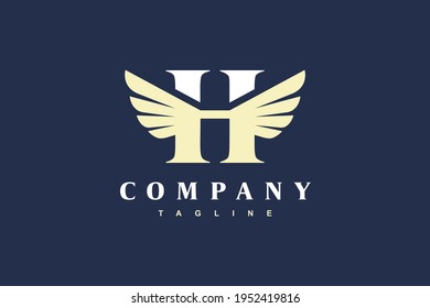 letra inicial logotipo de ala H	