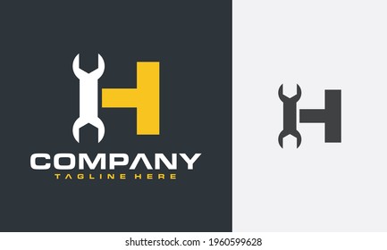 Initial Letter H Wrench Logo	