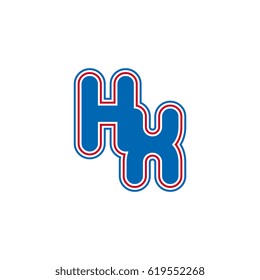 initial letter h and x. hx monogram outline logo