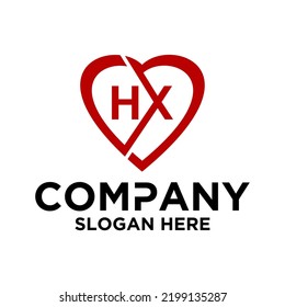 Initial letter H X logo vector design template