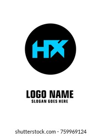 Initial letter H & X logo template vector