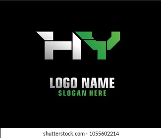 Initial letter H Y logo template vector