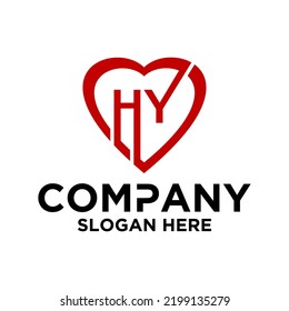Plantilla de diseño de vectores de logotipo H Y de letra inicial