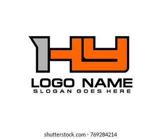 Initial letter H & Y logo template vector