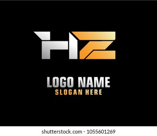 Initial letter H Z logo template vector