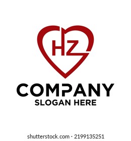 Initial letter H Z logo vector design template