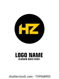 Initial letter H & Z logo template vector