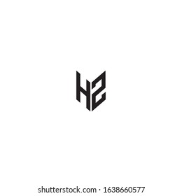 Initial Letter H2 Monogram Cool Modern Stok Vektör (Telifsiz) 1638660577 Sh...