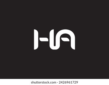 Initial Letter HA or AH Logo Design vector Template.