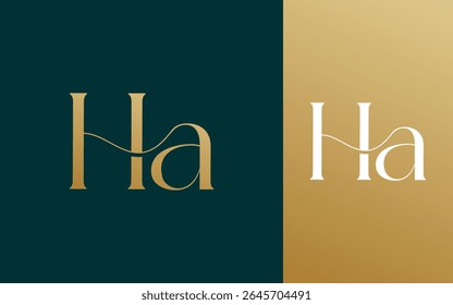 Initial letter HA AH logo design vector illustration for couple, wedding, and business