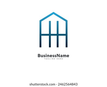 Initial letter ha or ah real estate house shape logo icon design vector