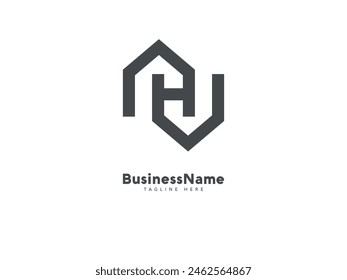 Initial letter ha or ah real estate house shape logo icon design vector