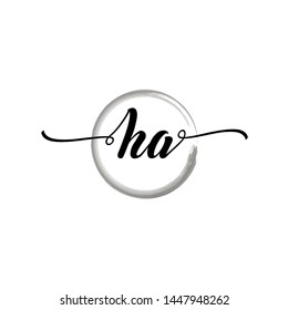 Initial letter HA beautiful handwriting logo vector template