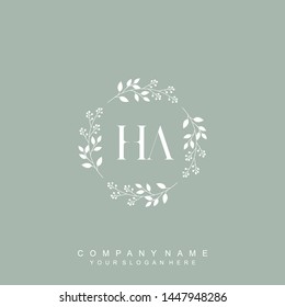 Initial letter HA beautiful handwriting logo vector template