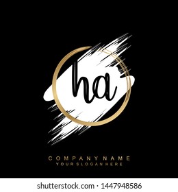 Initial letter HA beautiful handwriting logo vector template
