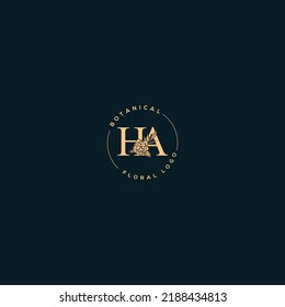 Initial letter ha floral vector icon