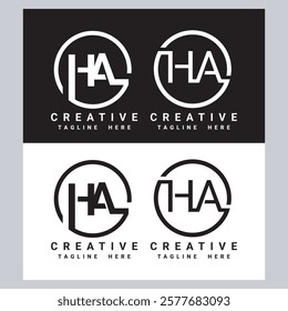 Initial Letter HA H A Logo Design with Creative Modern Business Typography Vector Template.