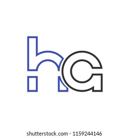 Initial letter HA line logo design template