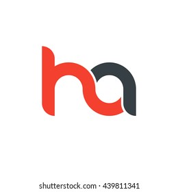 initial letter ha linked round lowercase logo red