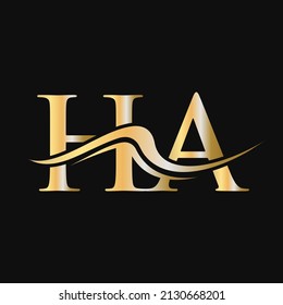 Initial Letter HA Logo Design. Monogram HA Logotype Vector Template