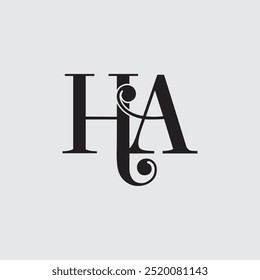 Initial letter HA logo design