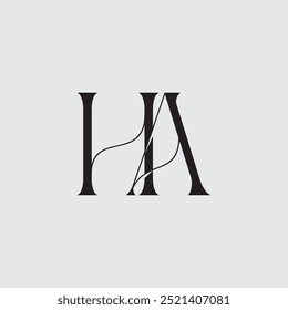 Initial letter HA logo design