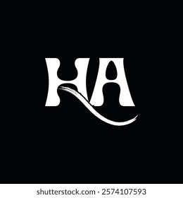 Initial letter HA logo design 