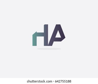 Initial Letter HA logo design
