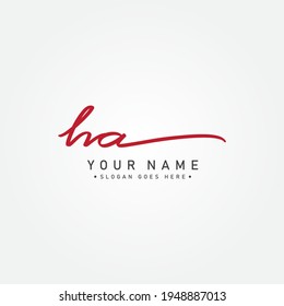 
Initial Letter HA Logo - Handwritten Signature Logo