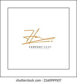Initial Letter HA Logo - Handwritten Signature Logo