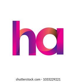 Initial Letter HA Logo Lowercase, magenta and orange, Modern and Simple Logo Design.
