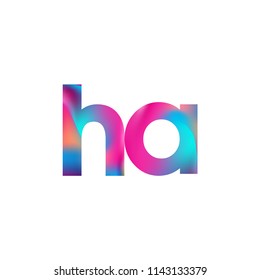 Initial Letter HA Logo Lowercase colorful design, Modern and Simple Logo Design.
