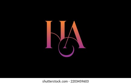 Initial Letter HA Logo. HA Stock Letter Logo design.