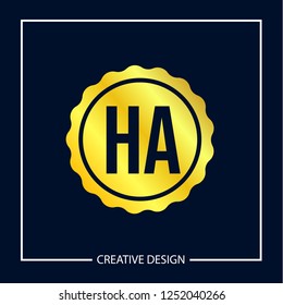 Initial Letter HA Logo Template Design