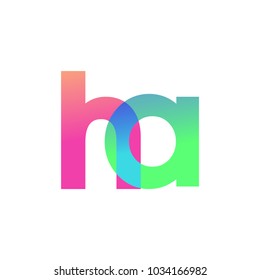 Initial Letter HA Lowercase Logo green, pink and Blue, Modern and Simple Logo Design.