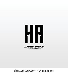 Initial letter HA minimalist art logo vector