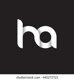 initial letter ha modern linked circle round lowercase logo white black