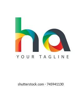 Initial Letter HA Rounded Design Logo