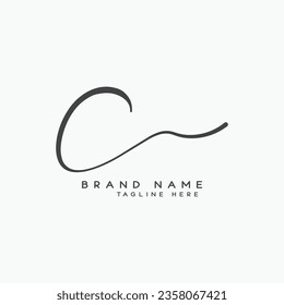 Initial letter handwriting C and signature logo